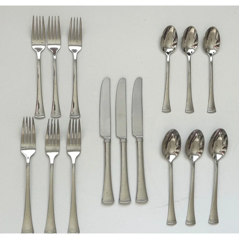 Lenox Portola Stainless Steel Flatware 15 Piece Set Forks Knives Spoons China